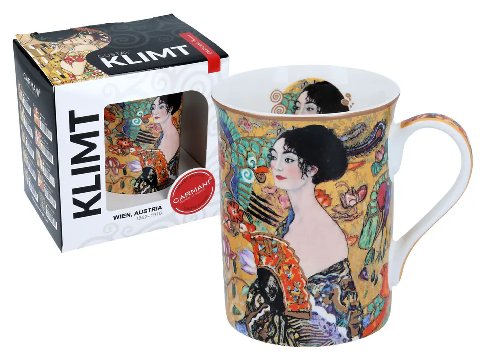 ⁨Classic New mug - G. Klimt, Woman with a fan (CARMANI)⁩ at Wasserman.eu