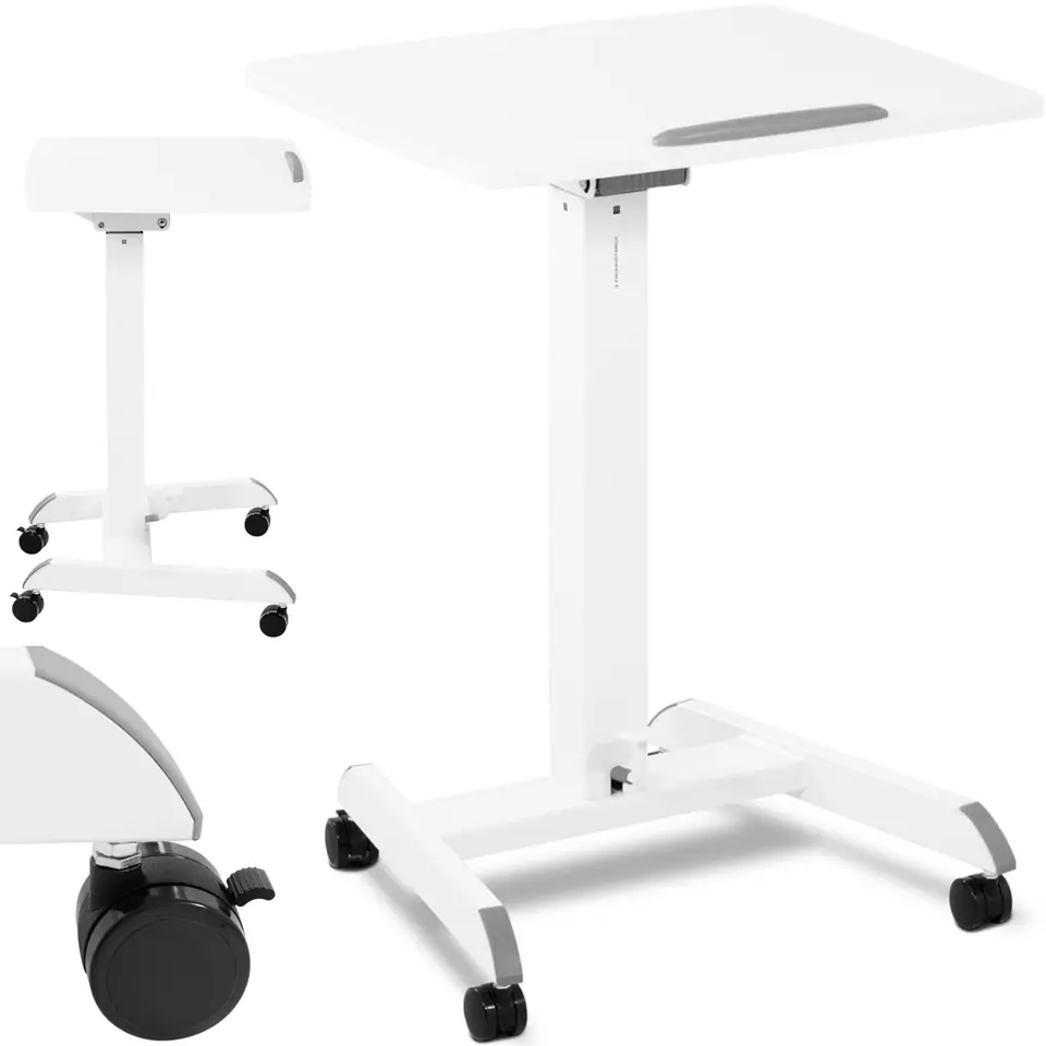 ⁨Stolik stojak pod laptopa odchylany regulowany na kółkach 60 x 52 cm 760 - 1130 mm⁩ w sklepie Wasserman.eu