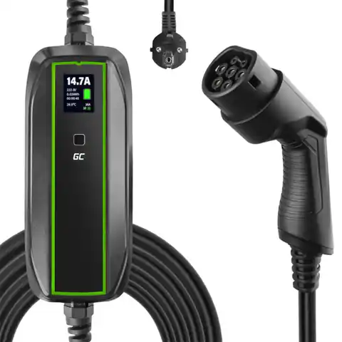 ⁨Green Cell - GC EV PowerCable Mobile Charger 3,6kW Schuko - Type 2 for charging electric cars and plug-in hybrids⁩ at Wasserman.eu
