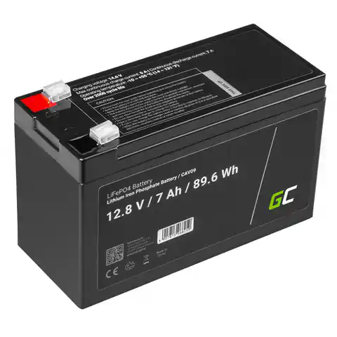 ⁨Green Cell - Akumulator LiFePO4 12V 12.8V 7Ah do systemów fotowoltaicznych, kamperów i łódek⁩ w sklepie Wasserman.eu