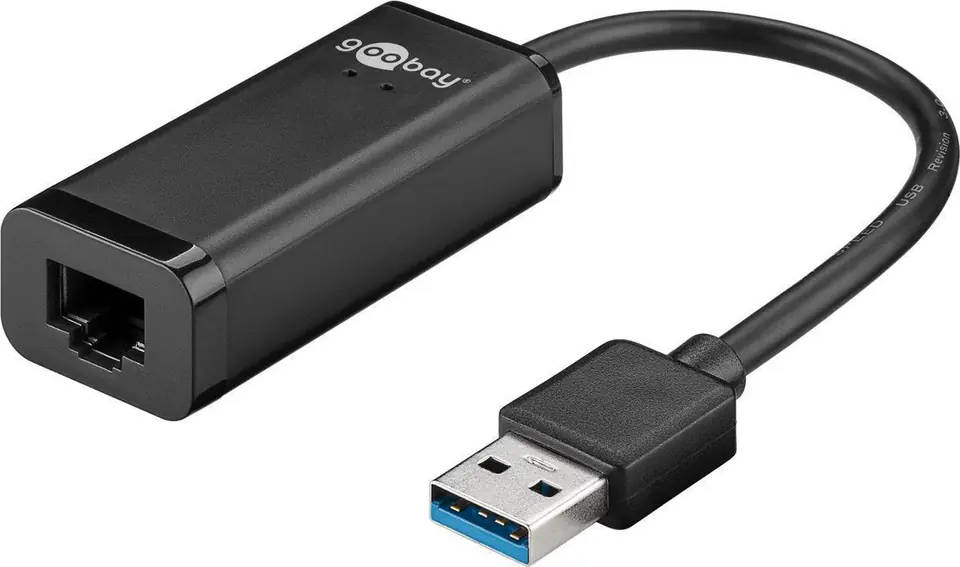 ⁨Adapter: 1Gbps RJ45 socket to USB 3.0 Goobay plug⁩ at Wasserman.eu