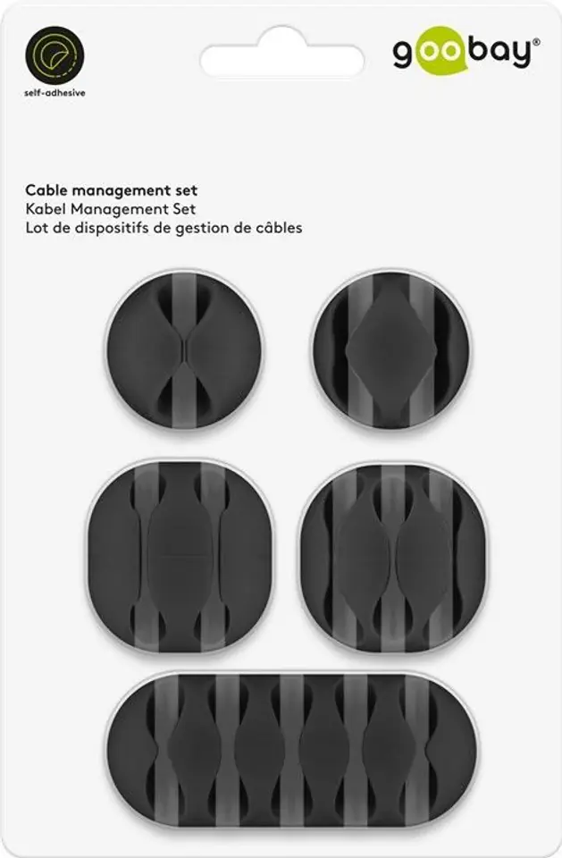 ⁨Cable organizer glue 3M set 5-el. black Goobay⁩ at Wasserman.eu