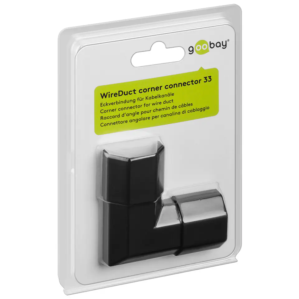 ⁨Corner for Goobay grille strip 33mm Black⁩ at Wasserman.eu