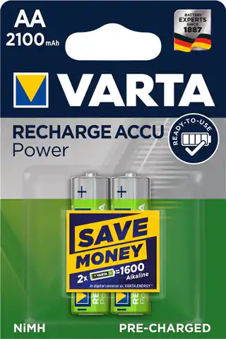 ⁨VarTA LR06 AA 1.2V 2100mAh Battery 2pcs⁩ at Wasserman.eu