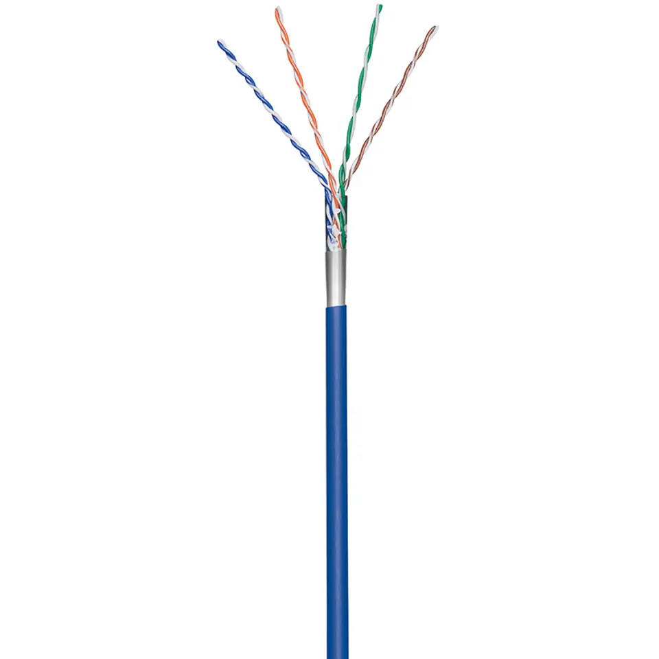 ⁨Twisted Pair CAT5e F/UTP AWG 26/7 Goobay blue 100m⁩ at Wasserman.eu