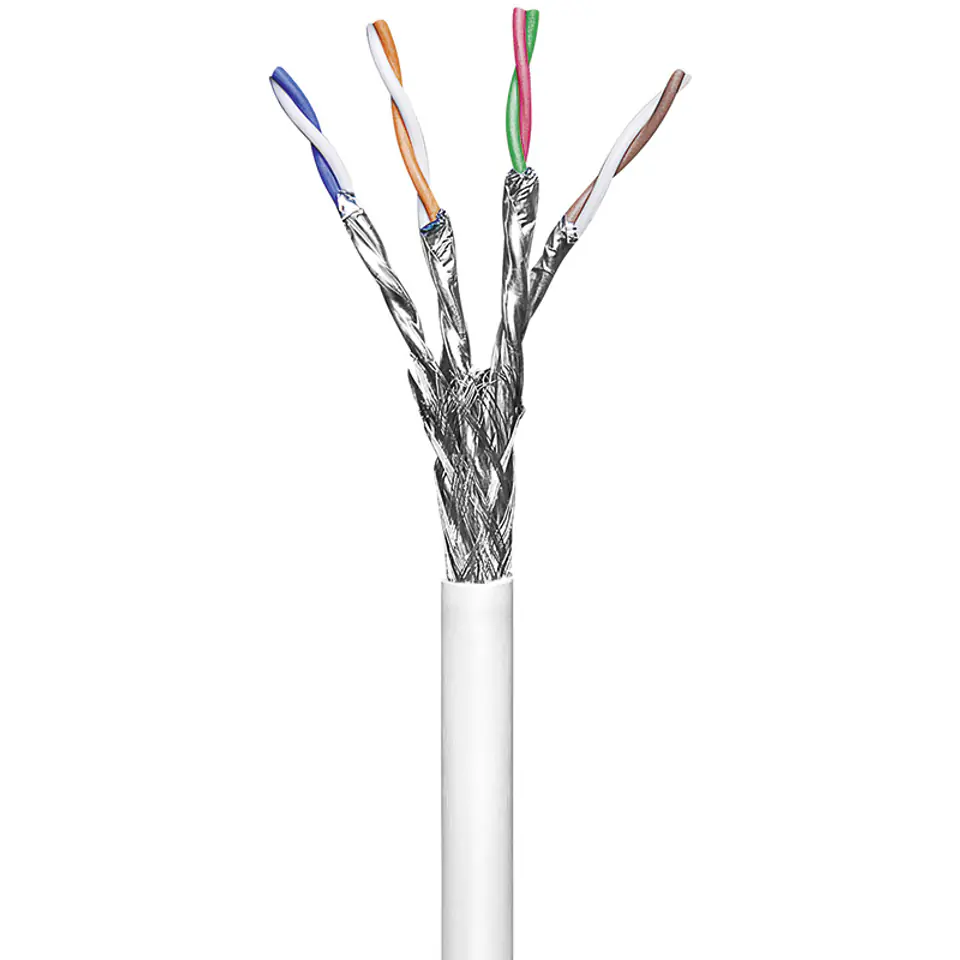 ⁨Twisted pair cable CAT6 S/FTP AWG 23/1 Goobay grey 100m⁩ at Wasserman.eu