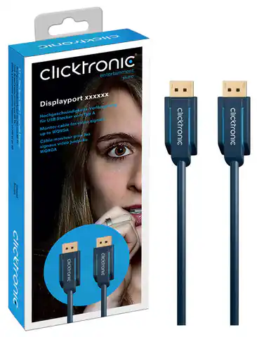 ⁨CLICKTRONIC Kabel DisplayPort DP - DP 1.2 4K 3m⁩ w sklepie Wasserman.eu