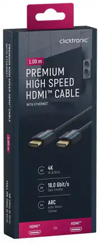 ⁨CLICKTRONIC HDMI 2.0 Kabel 4K 60Hz 1m⁩ im Wasserman.eu