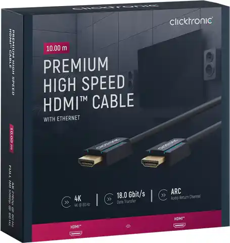 ⁨CLICKTRONIC HDMI 2.0 Kabel 4K 60Hz 10m⁩ im Wasserman.eu