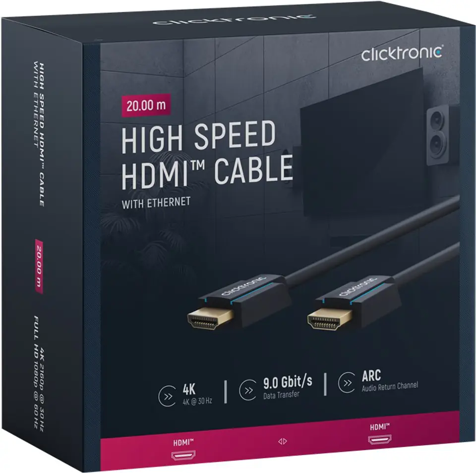 CLICKTRONIC HDMI 1.4 Full HD Cable 20m at Wasserman.eu