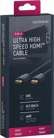 ⁨CLICKTRONIC HDMI 2.1 Kabel 8K 60Hz 0,5m⁩ im Wasserman.eu