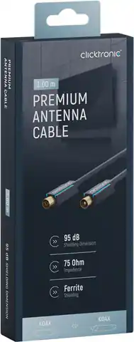 ⁨CLICKTRONIC Przyłącze TV IEC kabel antenowy 1m⁩ w sklepie Wasserman.eu