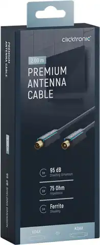 ⁨CLICKTRONIC Przyłącze TV IEC kabel antenowy 2m⁩ w sklepie Wasserman.eu