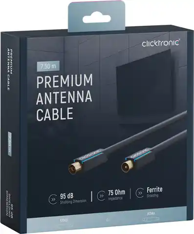 ⁨CLICKTRONIC Przyłącze TV IEC kabel antenowy 7,5m⁩ w sklepie Wasserman.eu