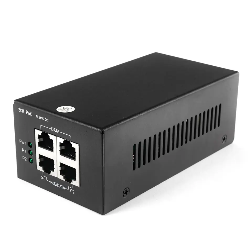 ⁨Zasilacz injector PoE+ 2x30W Gigabit POE220⁩ w sklepie Wasserman.eu