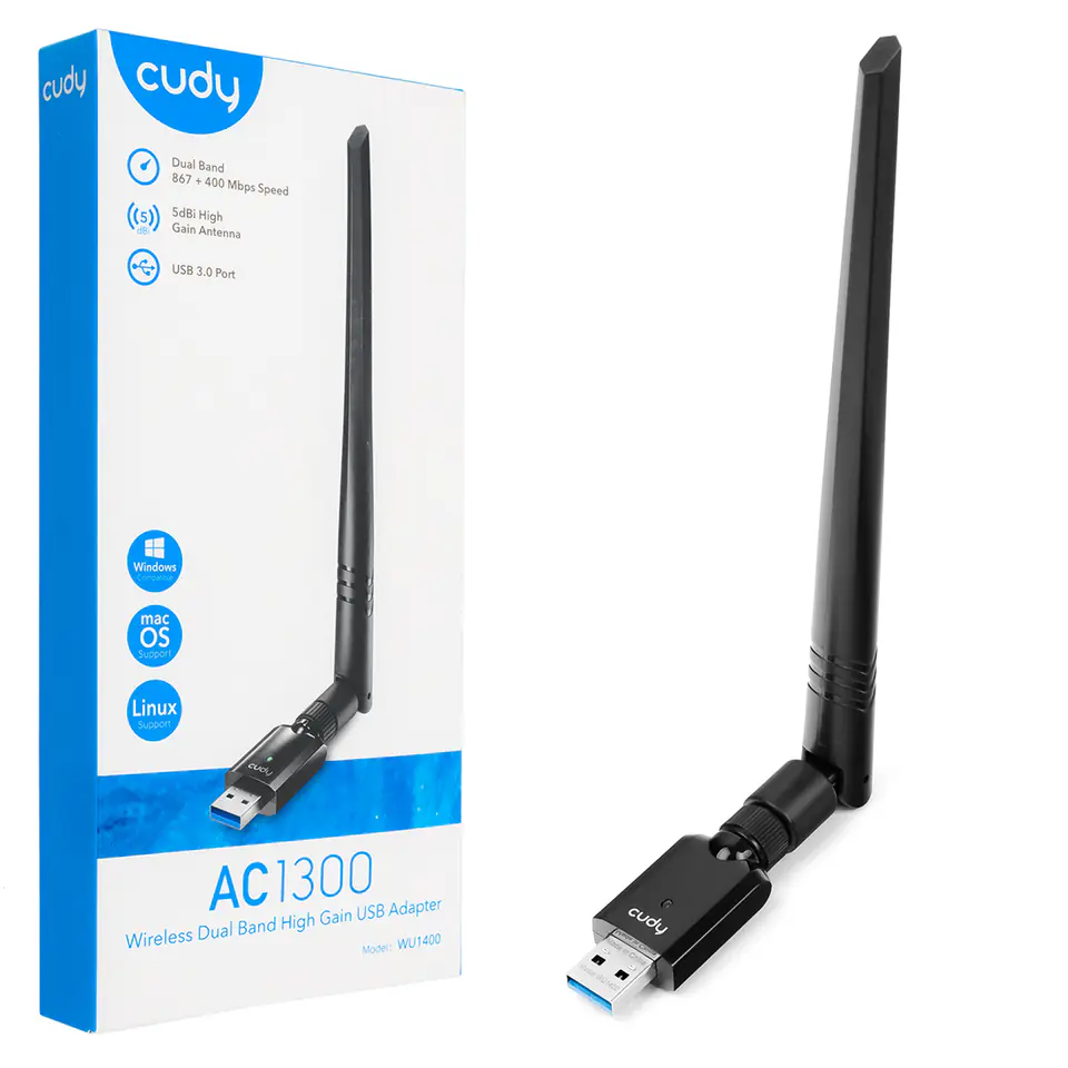 Karta sieciowa USB 3.0 Wi-Fi 5 AC AP HG WU1400 w sklepie Wasserman.eu