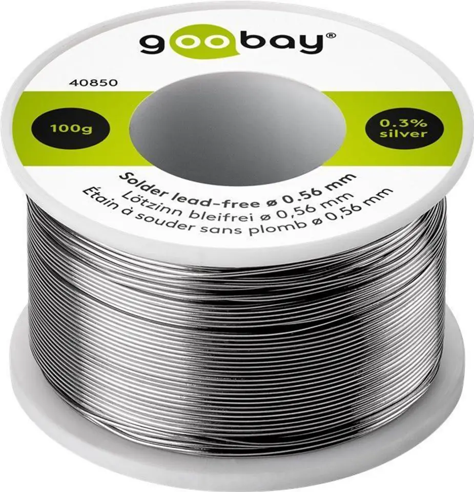 ⁨Lead-free tin SILVER + COPPER Goobay 0,56mm 100g⁩ at Wasserman.eu