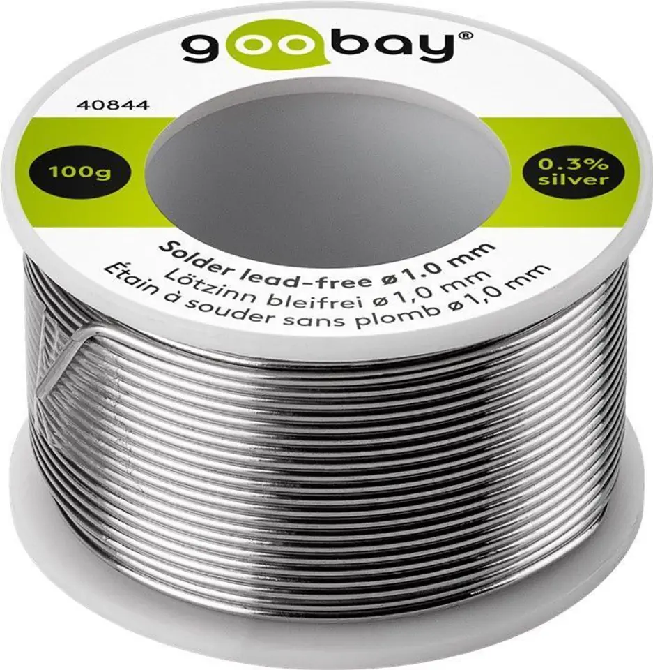 ⁨Lead-free Tin SILVER + COPPER Goobay 1,0mm 100g⁩ at Wasserman.eu