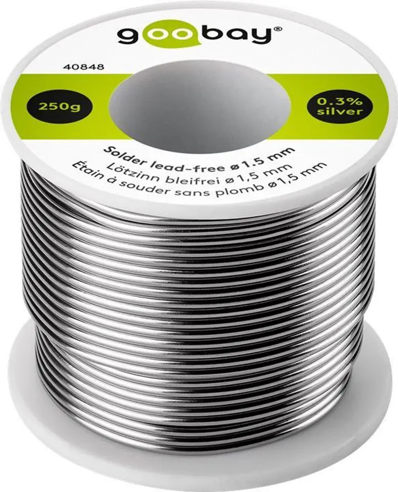Cyna bezołowiowa SREBRO + MIEDŹ Goobay 1,5mm 250g w sklepie Wasserman.eu