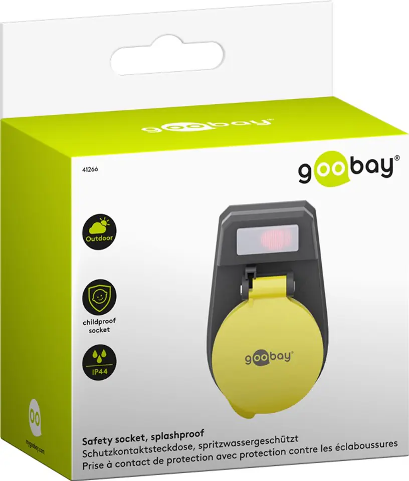 Gniazdo sieciowe ZEWNĘTRZNE IP44 Goobay AC 230V w sklepie Wasserman.eu
