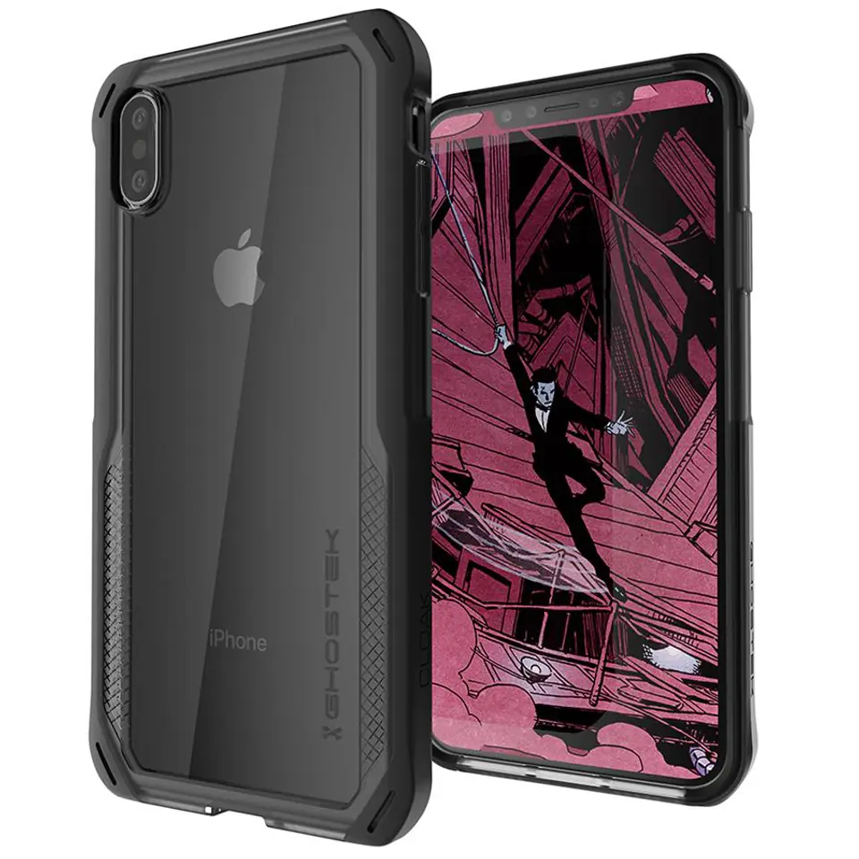 ⁨Etui Cloak 4 Apple iPhone Xs Max czarny⁩ w sklepie Wasserman.eu