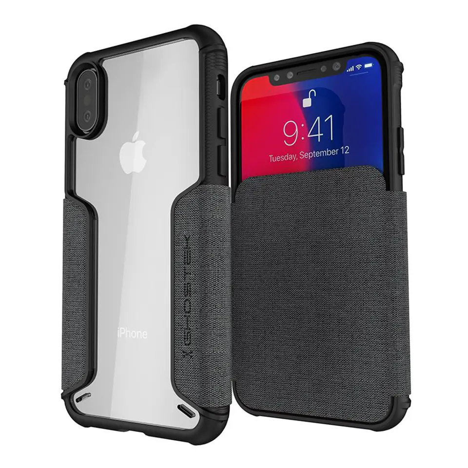 ⁨Etui Exec 3 Apple iPhone Xs szary⁩ w sklepie Wasserman.eu