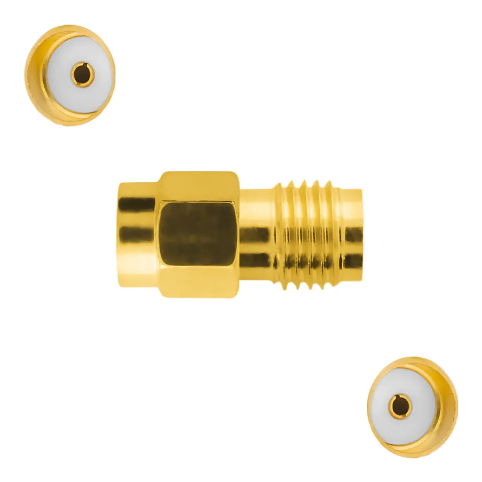 ⁨GSM adapter RP-SMA plug / SMA socket⁩ at Wasserman.eu