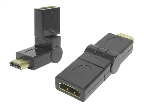 ⁨Adapter wt. HDMI - gn. HDMI  zm.kąta 180/obrót 360⁩ w sklepie Wasserman.eu
