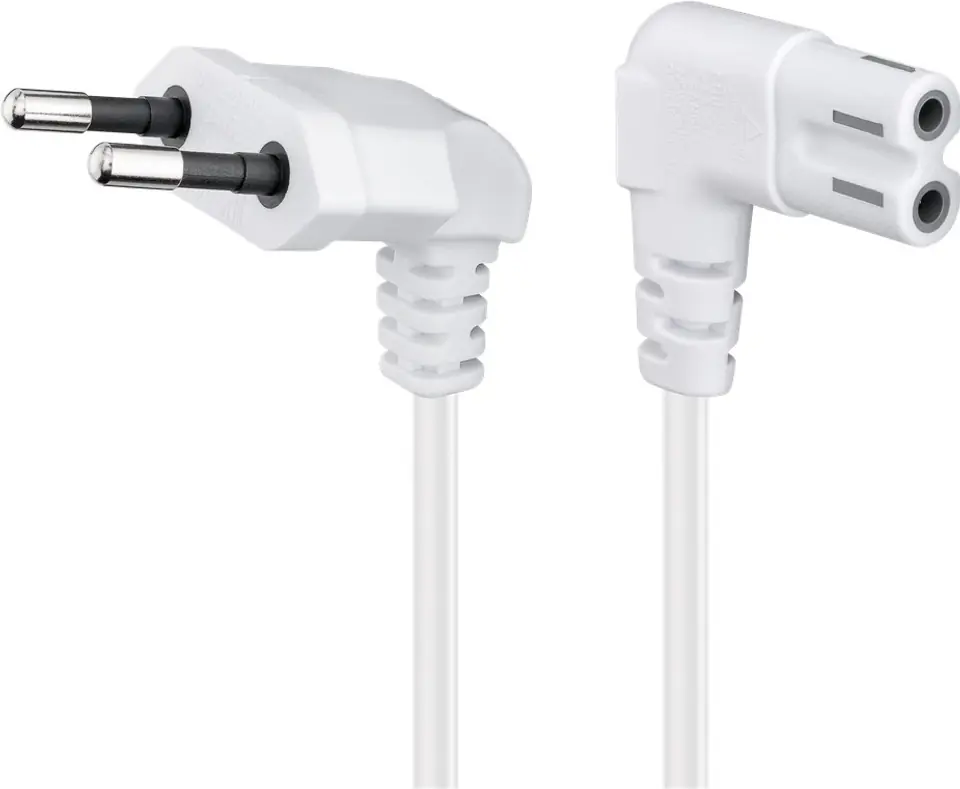 ⁨Power cable C7 Goobay 2x90 white 1m⁩ at Wasserman.eu