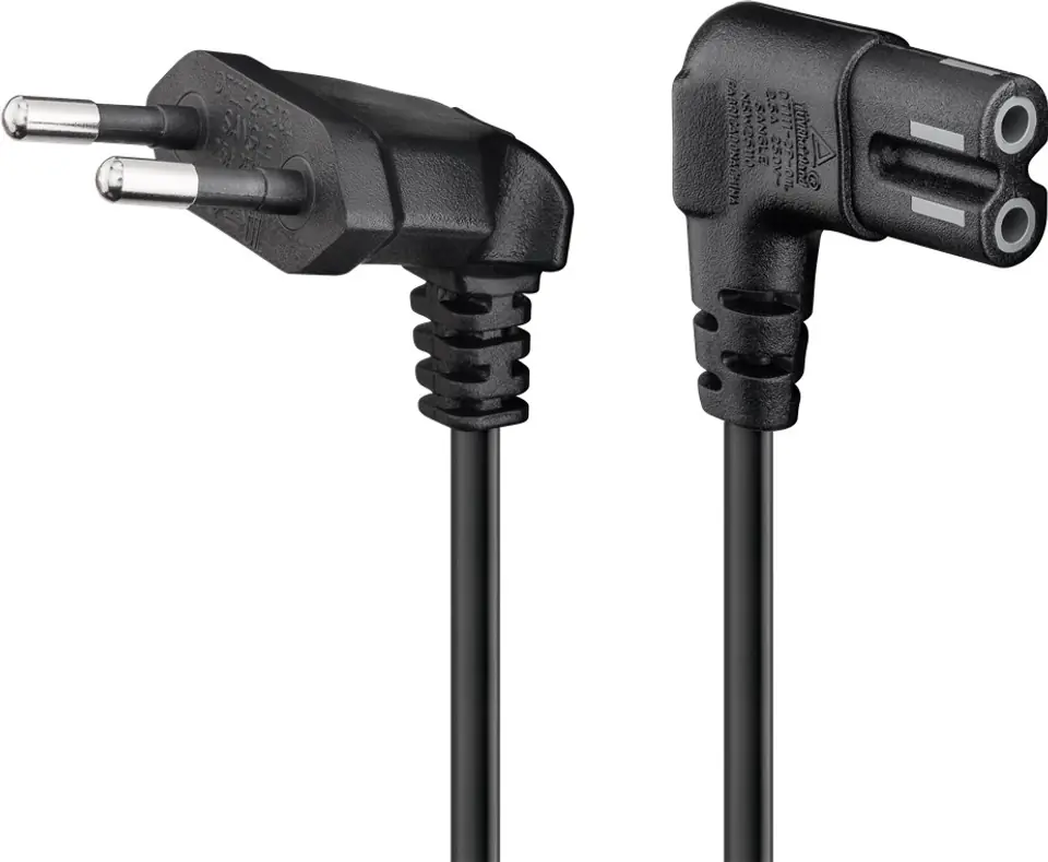 ⁨Kabel zasilający ósemka C7 Goobay 2x90 czarny 1.5m⁩ w sklepie Wasserman.eu