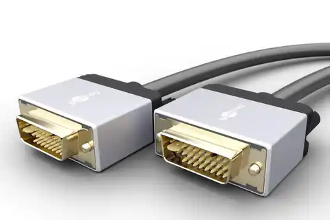 ⁨Kabel DVI-D - DVI-D (24+1 pin) DL Goobay Plus 5m⁩ w sklepie Wasserman.eu