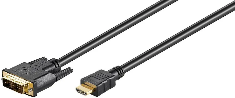 ⁨Kabel DVI-D (18+1) Single Link - HDMI Goobay 3m⁩ w sklepie Wasserman.eu