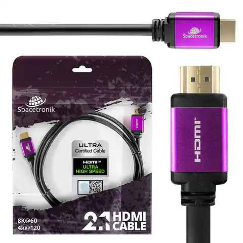 ⁨Kabel UHS HDMI 2.1 8K Spacetronik SH-SPR005 0,5m⁩ w sklepie Wasserman.eu
