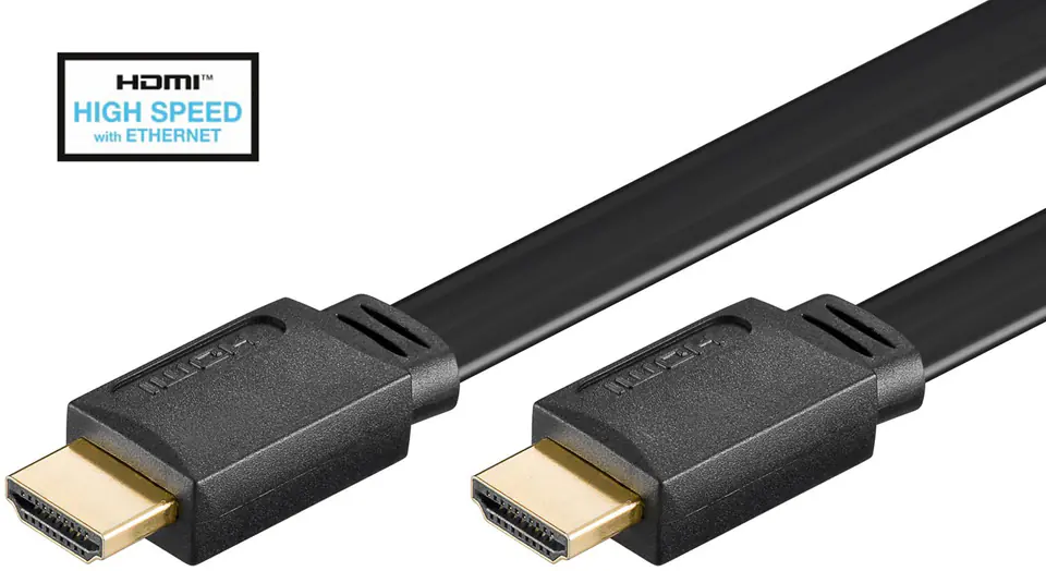 ⁨Kabel HDMI Goobay High Speed Płaski - 2m⁩ w sklepie Wasserman.eu