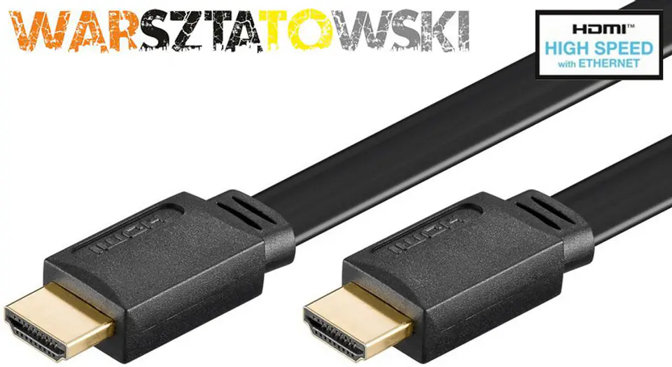 ⁨Kabel HDMI Goobay High Speed Płaski - 3m⁩ w sklepie Wasserman.eu