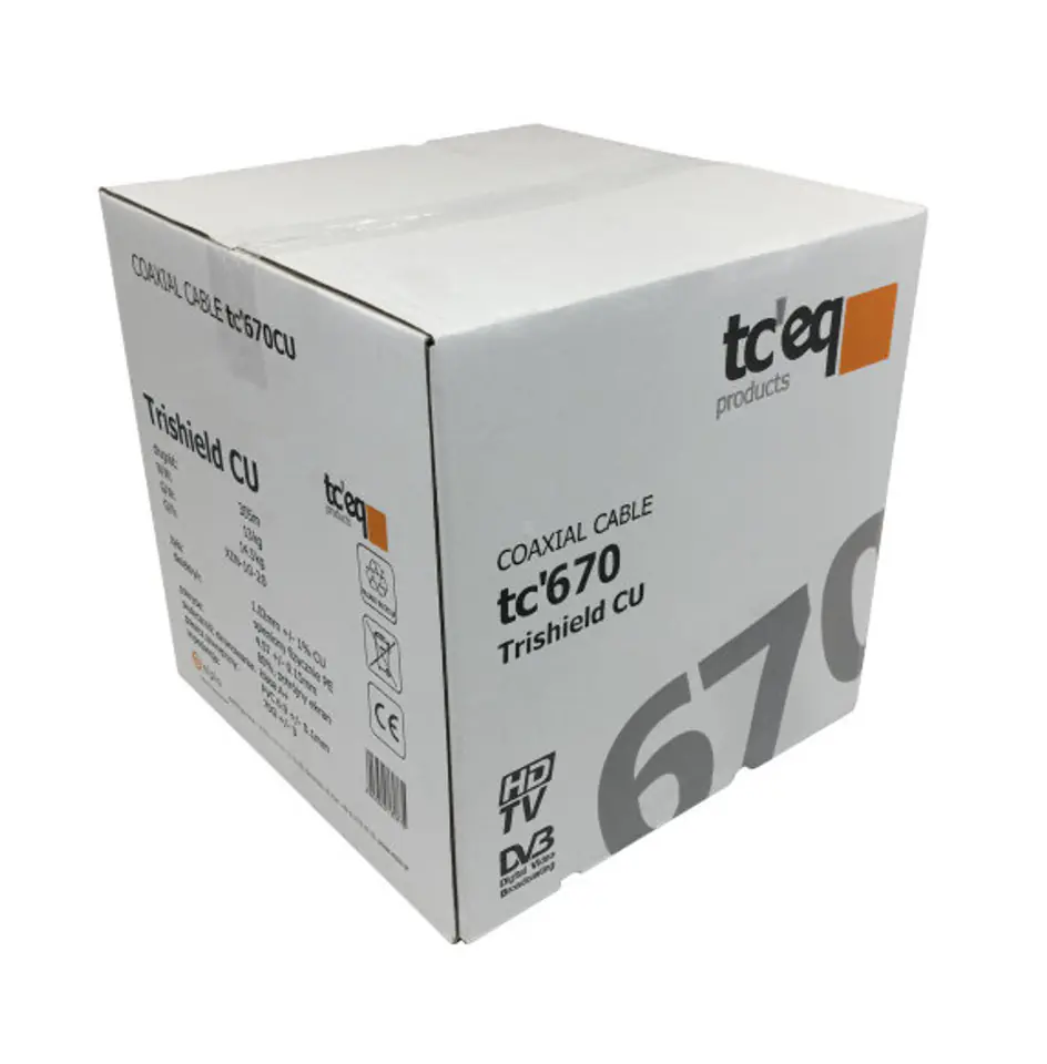 ⁨Kabel koncentryczny RG6 TC'EQ 1.02 CU pullbox 305m⁩ w sklepie Wasserman.eu