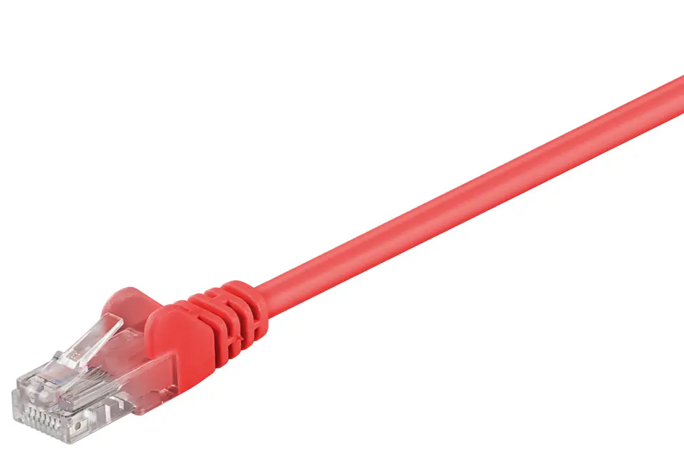 ⁨Kabel LAN Patchcord CAT 5E 0.25m czerwony⁩ w sklepie Wasserman.eu