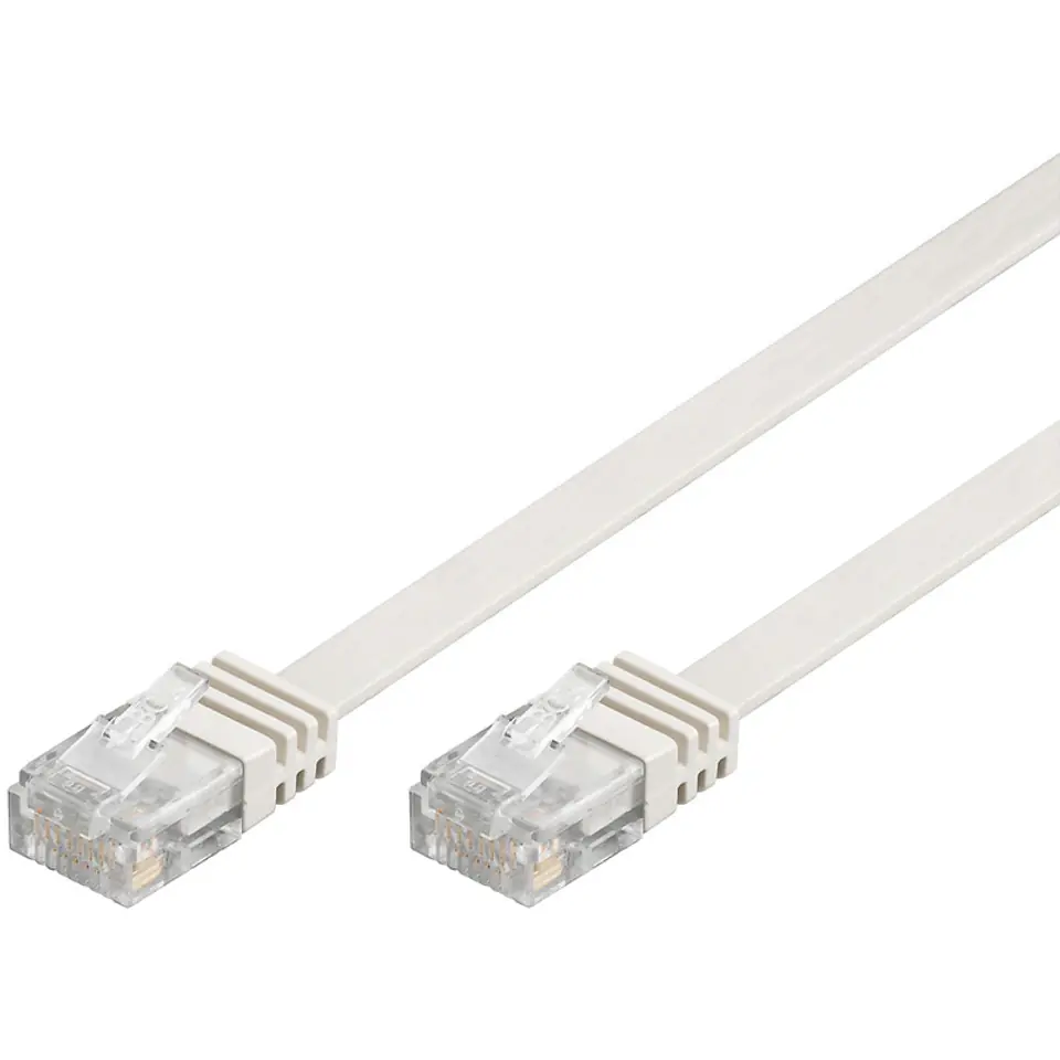 ⁨Kabel LAN Patchcord CAT 5E U/UTP płaski 1m⁩ w sklepie Wasserman.eu