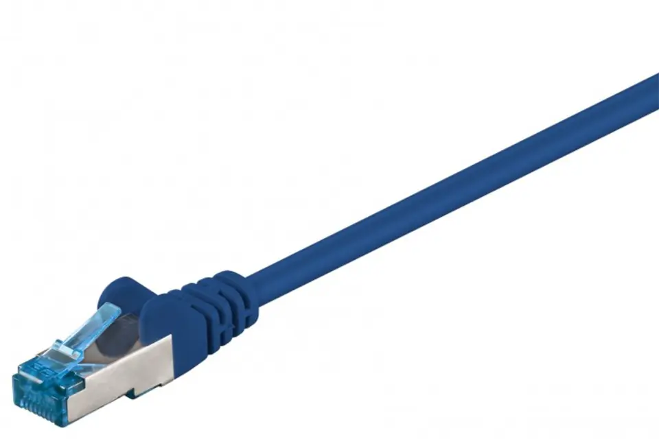 ⁨Kabel LAN Patchcord CAT 6A S/FTP niebieski 1m⁩ w sklepie Wasserman.eu