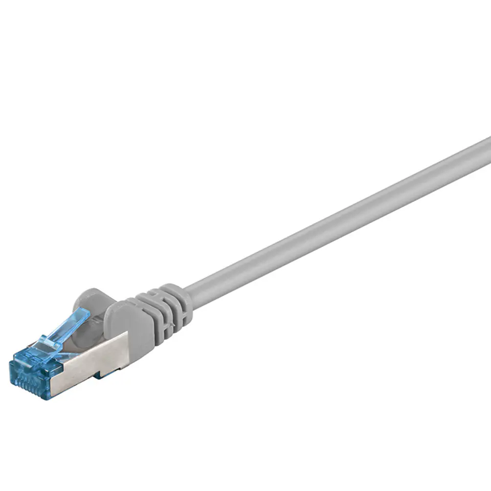 ⁨Kabel LAN Patchcord CAT 6A S/FTP szary 1m⁩ w sklepie Wasserman.eu