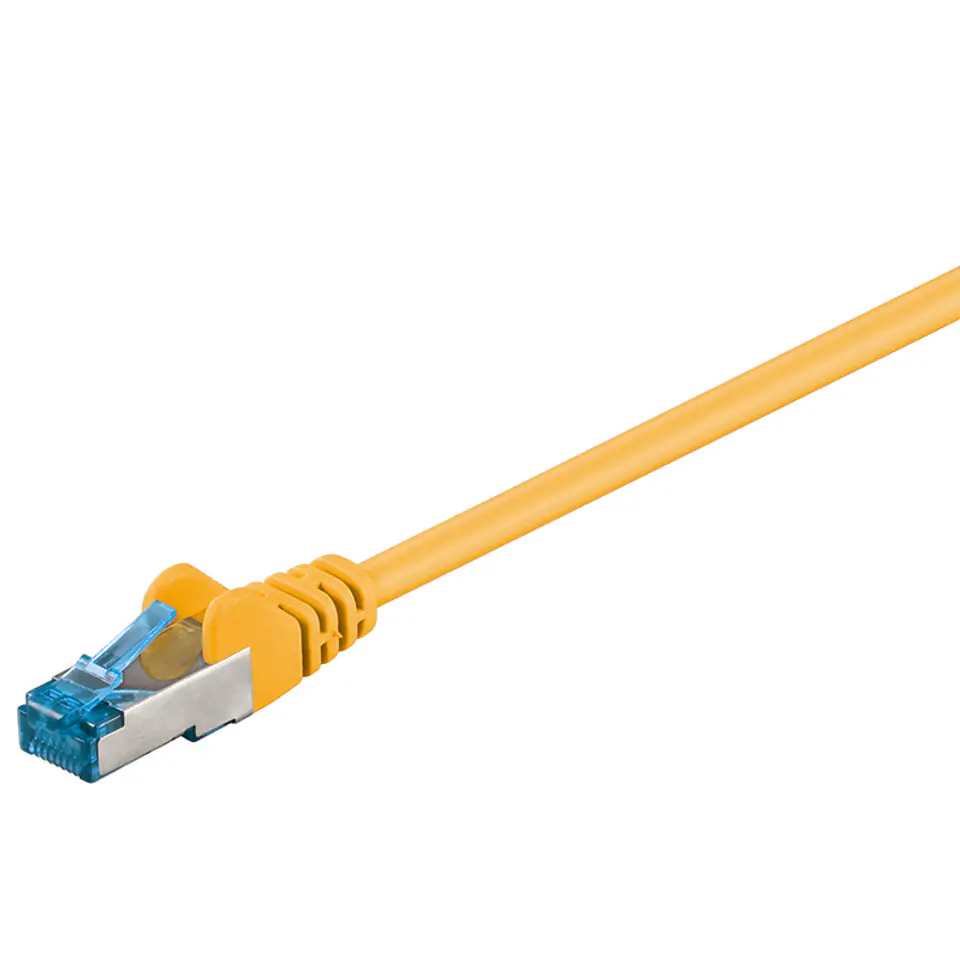 ⁨Kabel LAN Patchcord CAT 6A S/FTP żółty 0.5m⁩ w sklepie Wasserman.eu