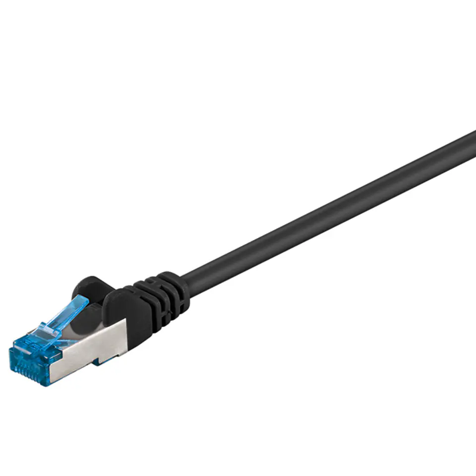 ⁨Kabel LAN Patchcord CAT 6A S/FTP czarny 50m⁩ w sklepie Wasserman.eu