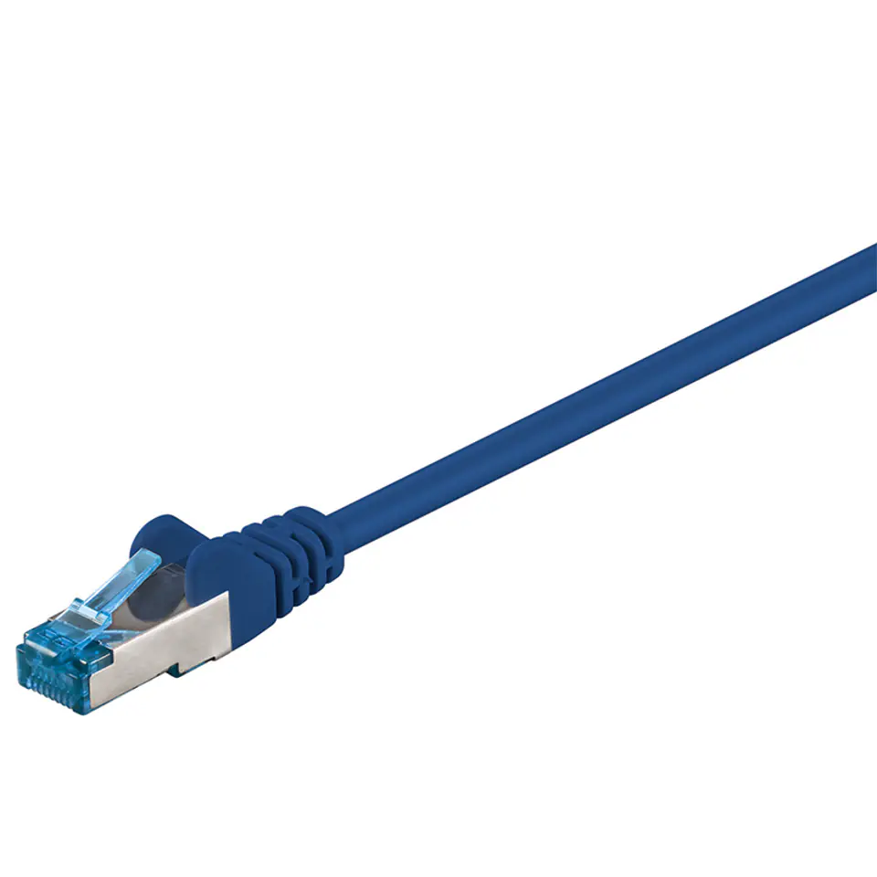⁨Kabel LAN Patchcord CAT 6A S/FTP niebieski 2m⁩ w sklepie Wasserman.eu