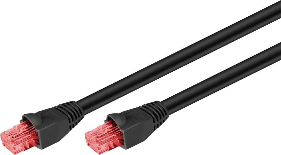 ⁨Kabel LAN Patchcord CAT 6 U/UTP PE miedź CU 30m⁩ w sklepie Wasserman.eu