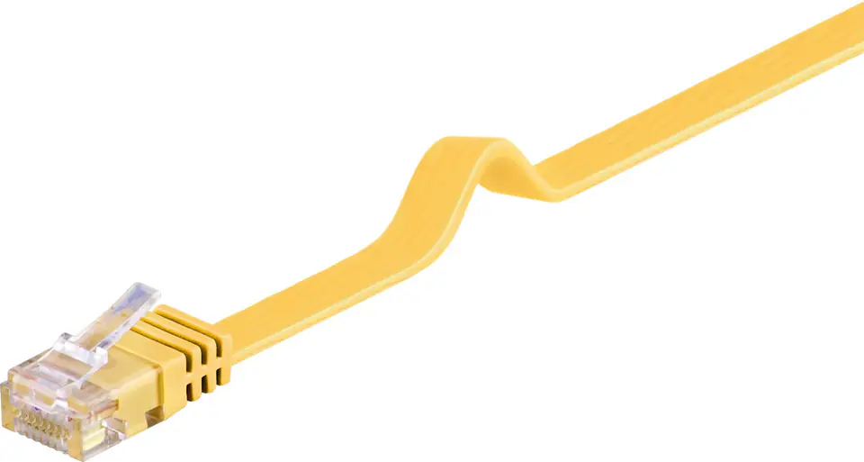 ⁨LAN Patch Cord CAT 6 U/UTP CABLE FLAT yellow 1m⁩ at Wasserman.eu