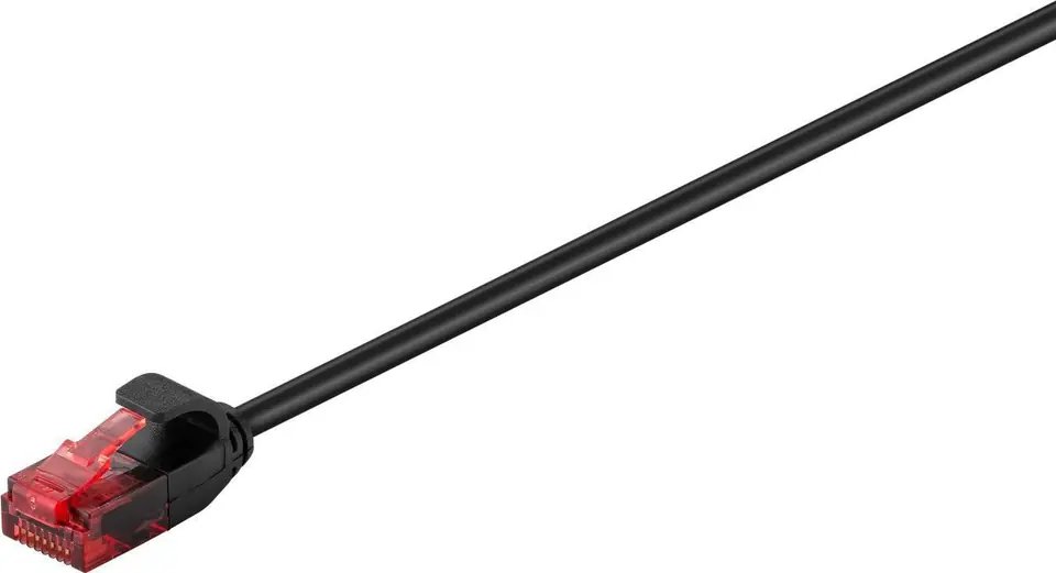 ⁨LAN Patchcord CAT 6 U/UTP Slim Cable BLACK 10m⁩ at Wasserman.eu