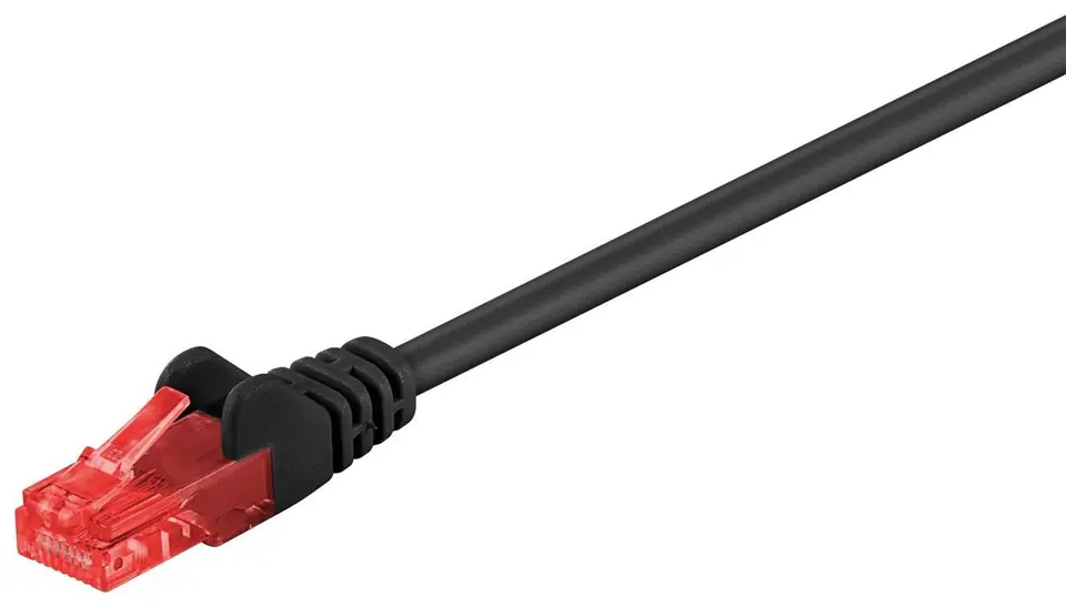 ⁨LAN Patchcord CAT 6 U/UTP cable BLACK 0,25m⁩ at Wasserman.eu