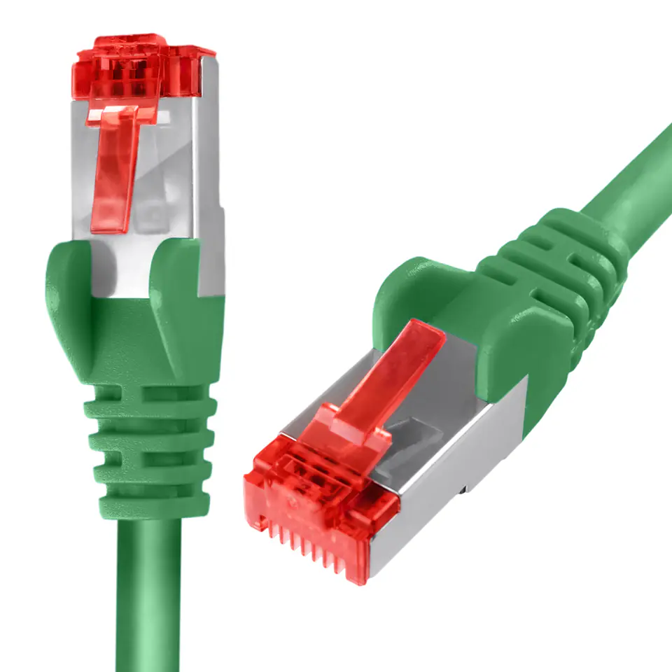 ⁨RJ45 CAT 6 S/FTP cable AWG27 LSZH green 3m⁩ at Wasserman.eu