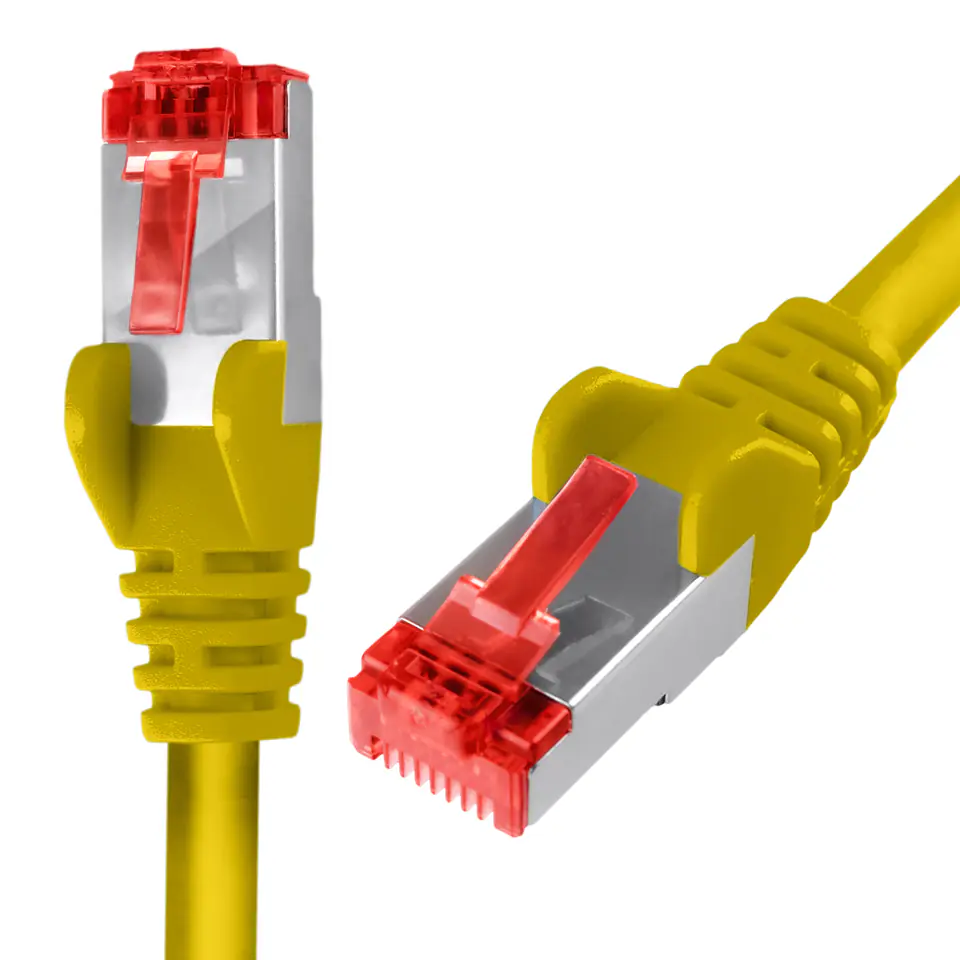 ⁨Kabel RJ45 CAT 6 S/FTP AWG27 LSZH żółty 7.5m⁩ w sklepie Wasserman.eu