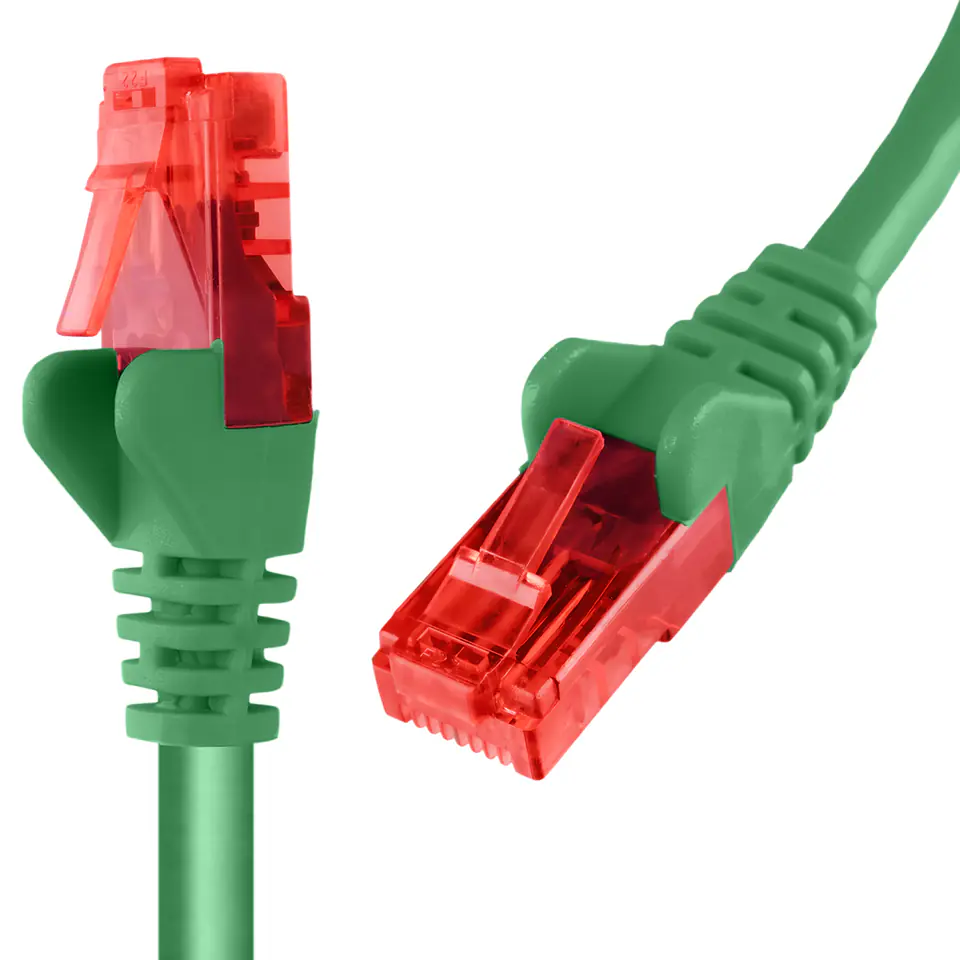 ⁨RJ45 CAT 6 U/UTP cable AWG24 green 3m⁩ at Wasserman.eu
